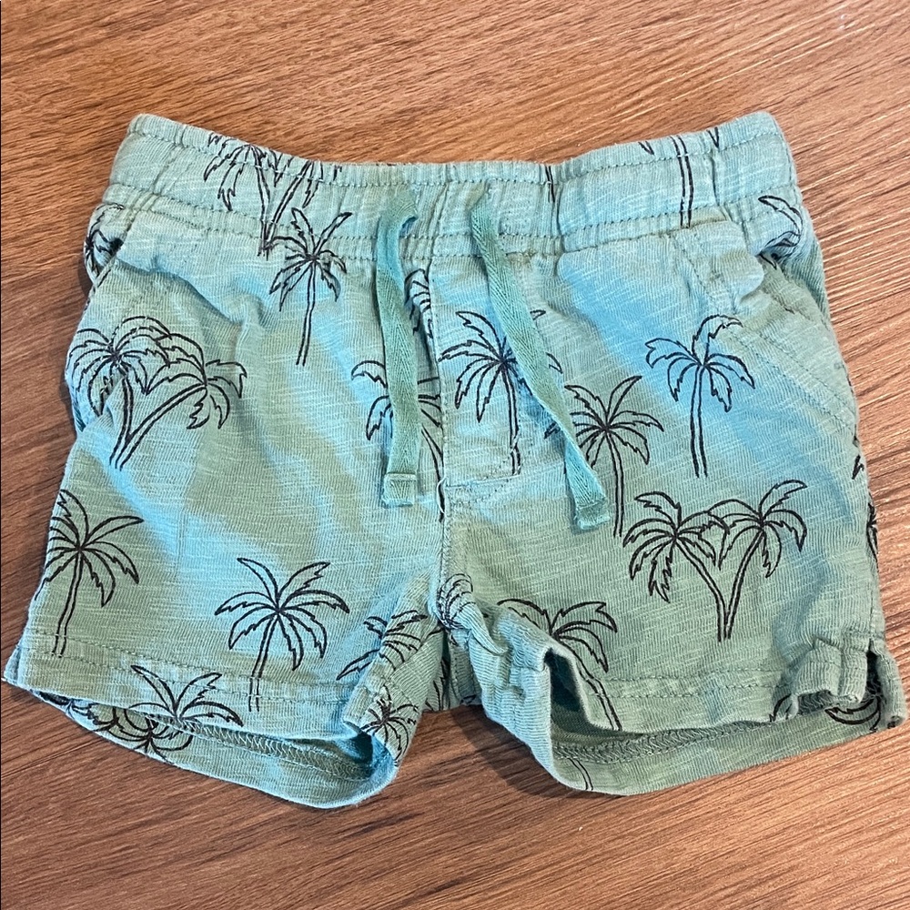 Tea Collection Green Palm Print Kids Shorts